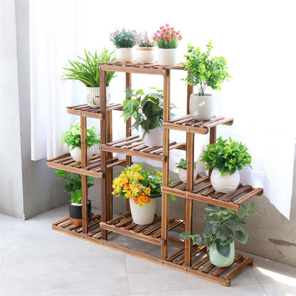 Wooden Storage Rack for Flowers & Bonsai Plants