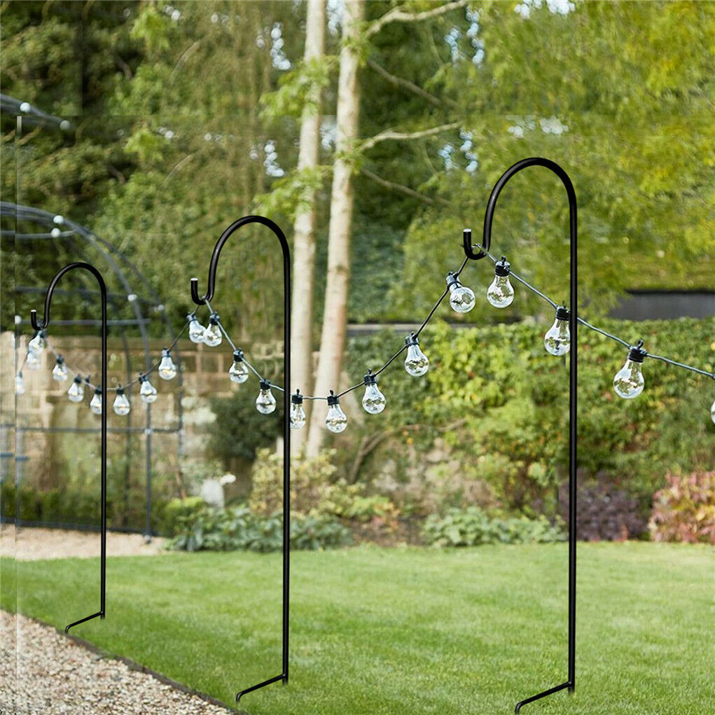 P&P 8X Premium Metal Shepherd Hooks Plant Hanger Bird Feeder Pole for Solar Lights