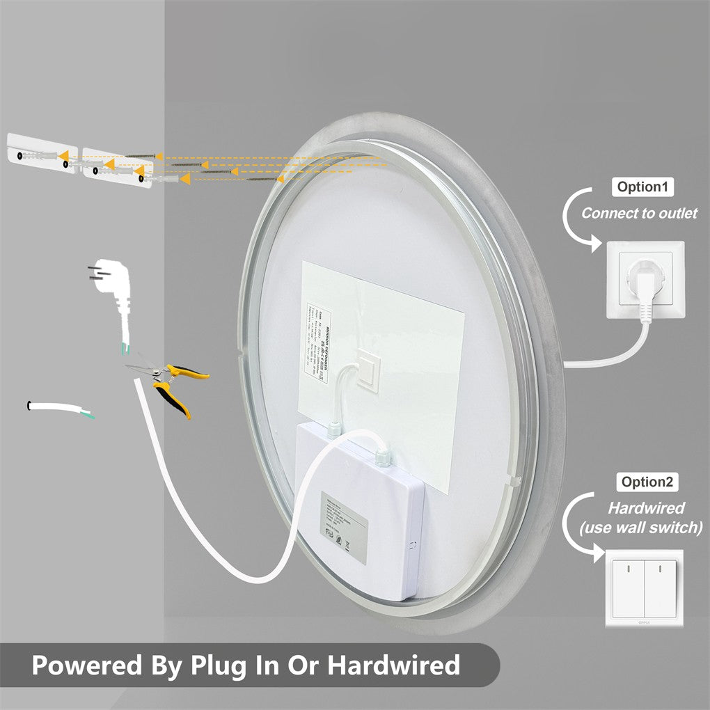 Modern Round Anti-Fog LED Vanity Mirror