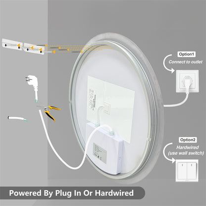 Modern Round Anti-Fog LED Vanity Mirror
