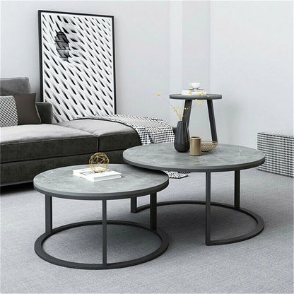 Double Layer Circle Marble Tables for Living Room or Sofa Side