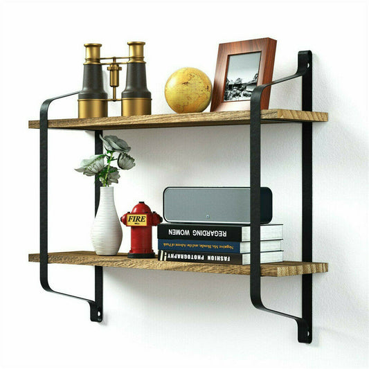 Buy Industrial Wall Shelf – Dual Layer Bookshelf AU