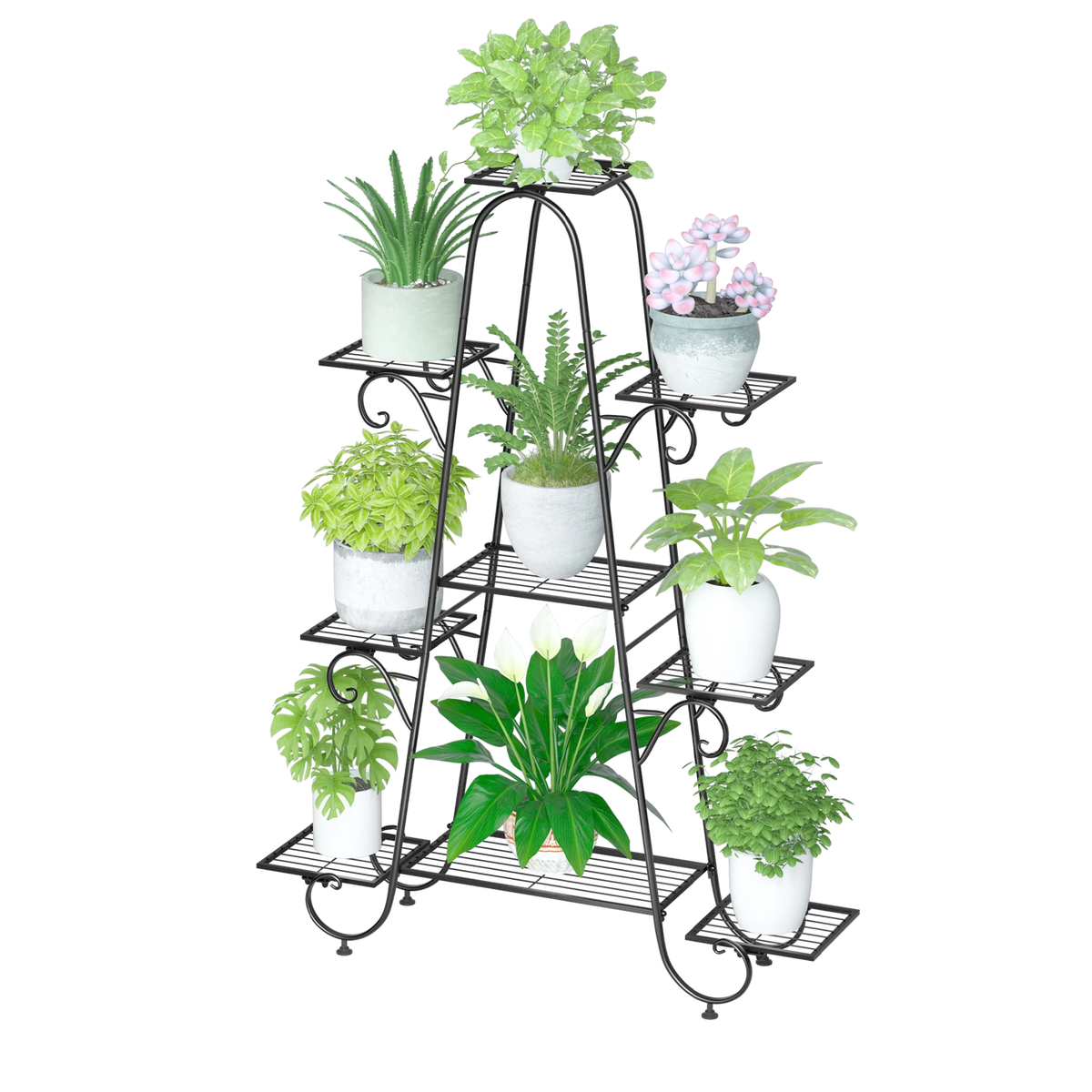 Metal Plant Stand for Flower Pots - Tall Garden Shelf