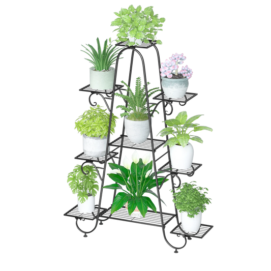 Metal Plant Stand for Flower Pots - Tall Garden Shelf
