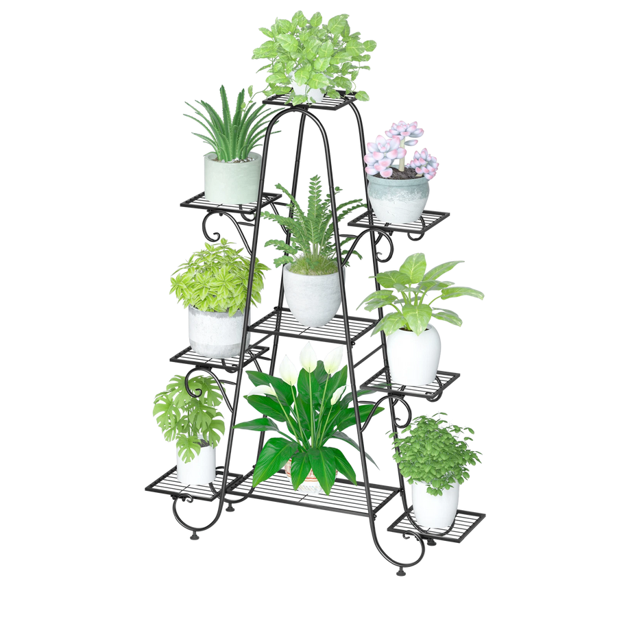 Metal Plant Stand for Flower Pots - Tall Garden Shelf
