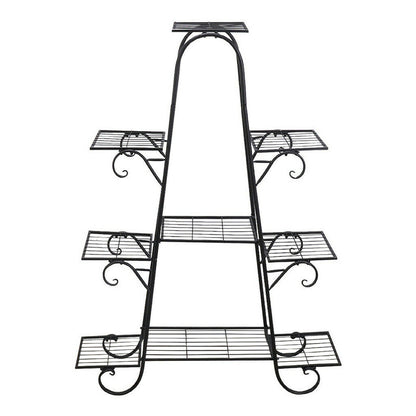 P&P Large European-style Iron Flower Pot Stand Shelves Garden 9 Tiered Plant Holder