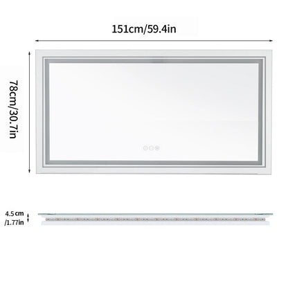LED Bathroom Mirror with Anti-Fog, Memory & Dimmable Light - 1510x780mm/Double LED