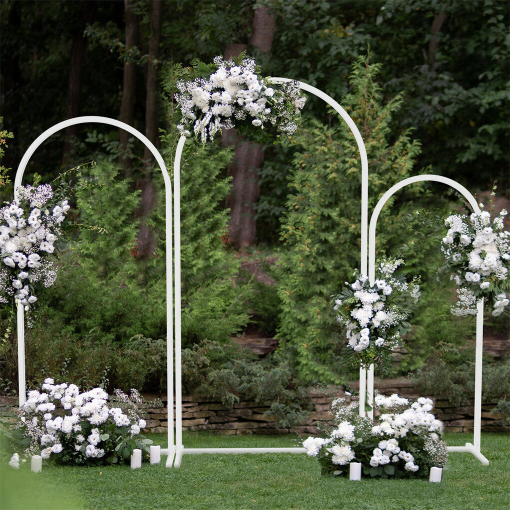 P&P 3X Wedding Arch Backdrop Stand White Metal Balloon Frame Garden Floral Arch Deco