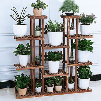 Fin X-Large 11-Tiered Wood Plant Stand Plants Pots Shelf Rack Organizer Living Room
