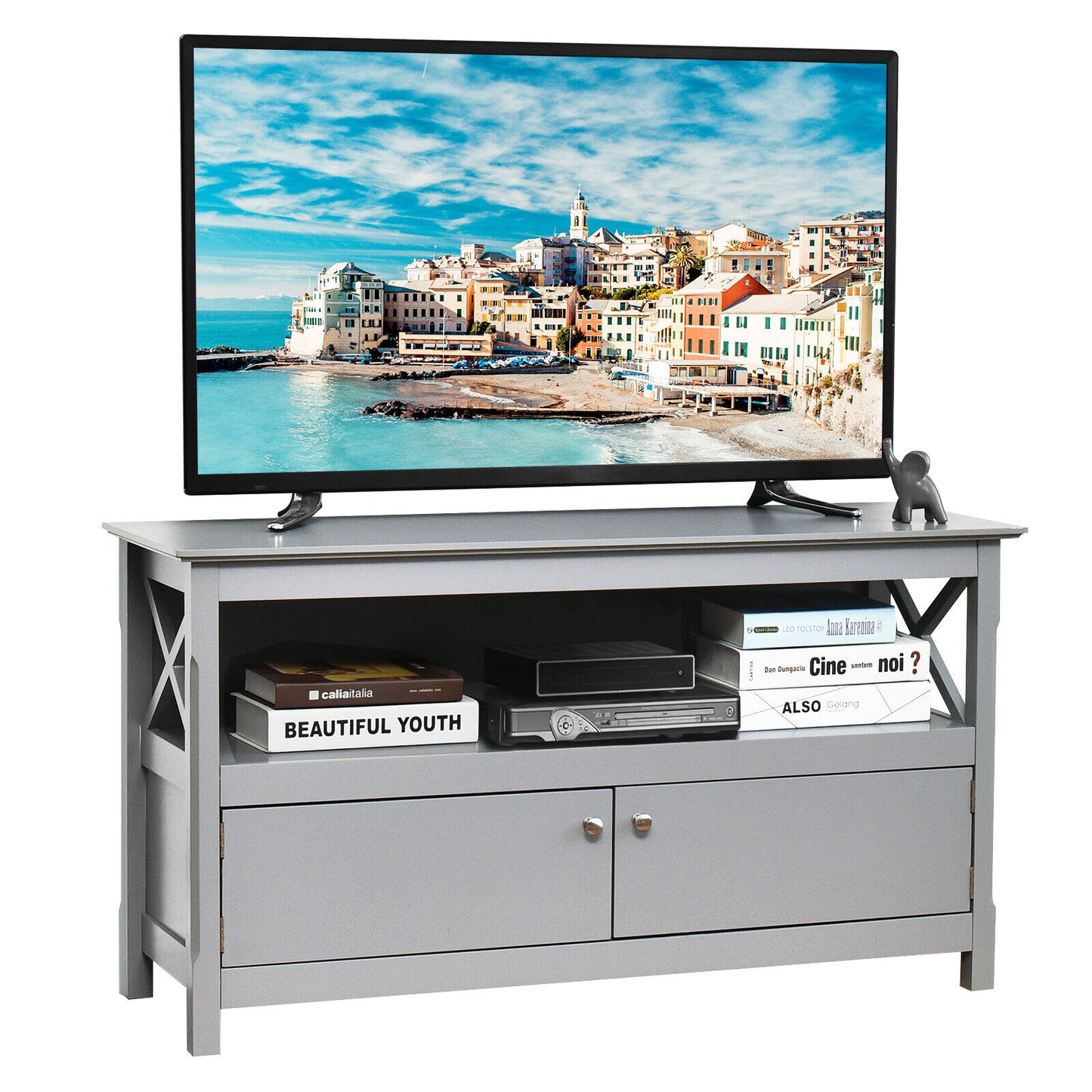 tv-cabinet-entertainment-unit-stand-storage-drawers-dresser-hallway-grey