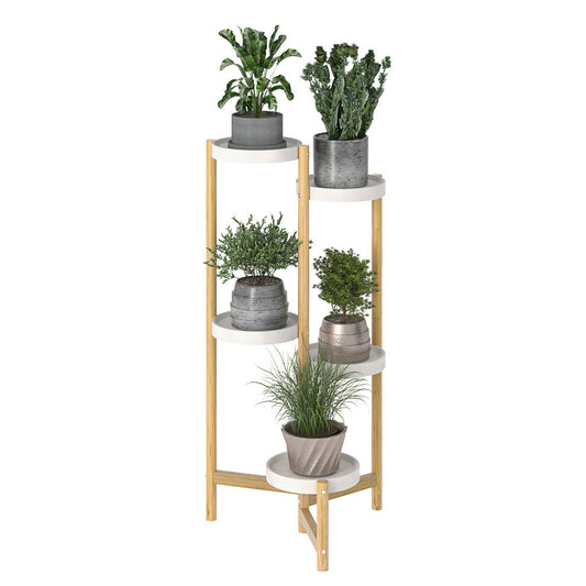P&P Natural Bamboo Plant Stands Tall Corner Flower Pot Holder Plant Display Rack