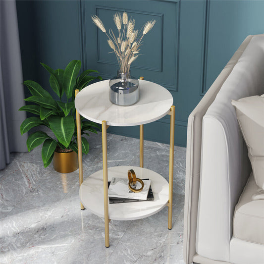 Buy Gold Round Side Table with Marble Top – Australia