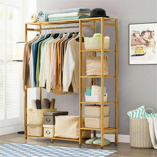 Shop Dustproof 6-Tier Bamboo Rack – Closet Stand AU