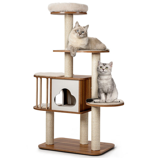 cat-tree-tower-scratching-post-climbing-condos-stand-wood-activity-center-142cm