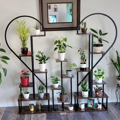 Half Heart Shape 6-Tier Indoor Outdoor Plant Stand