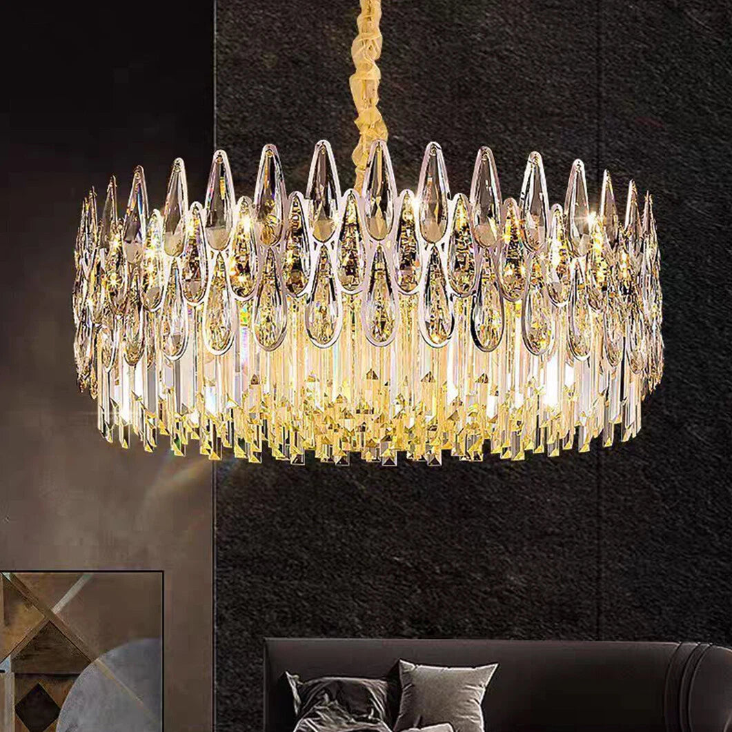 80cm Grand Crystal Chandelier with Adjustable Light