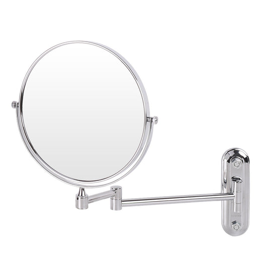 P&P 8" Bathroom Wall Shaving Makeup Mirror Telescopic Beauty Mirror 5x Magnification