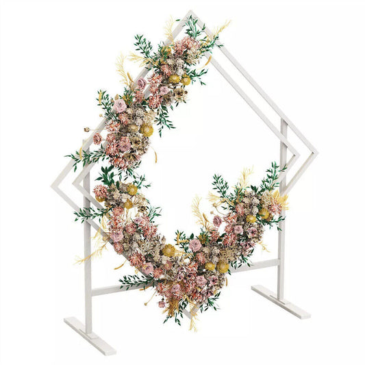 P&P 6.8ft Metal Wedding Arch Backdrop Stand Diamond Balloon Flower Holder Party Deco