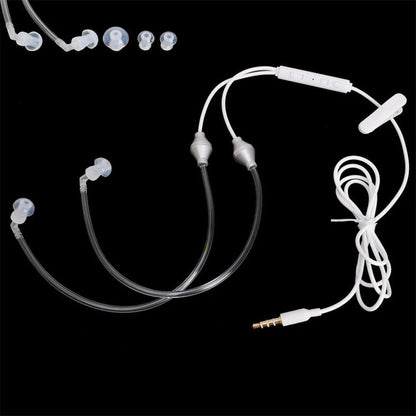 White Air Tube Stereo Earbuds with Mic, Anti-Radiation, Noise Isolation and 3.5mm Jack