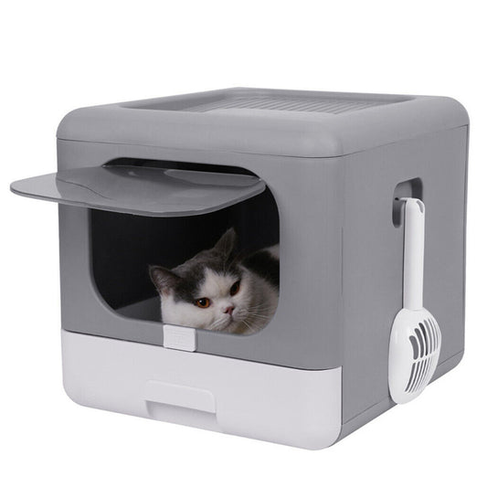 xxl-large-cat-litter-box-heavy-duty-litter-pan-toilet-double-door-foldable-house