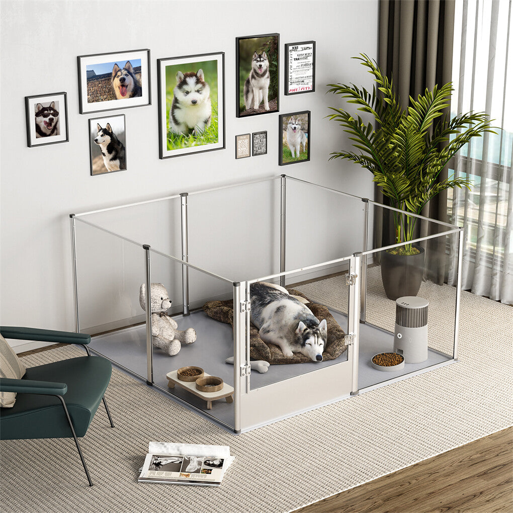 81cm High Clear Pet Playpen with Acrylic Panels for Dogs
