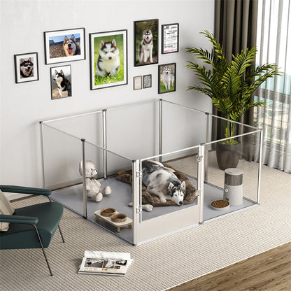 81cm High Clear Pet Playpen with Acrylic Panels for Dogs