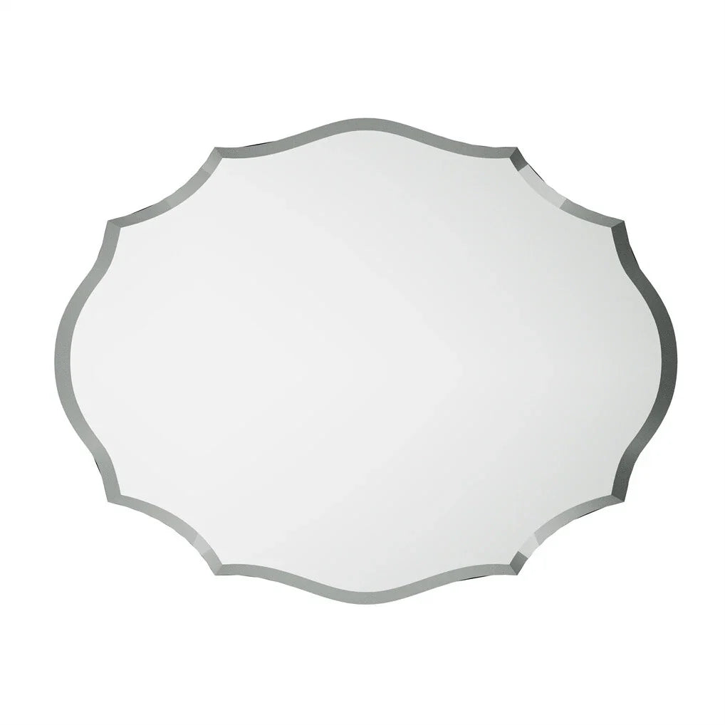 Beveled Silver Oval Wall Mirror Versatile Frameless Design for Vertical or Horizontal Display
