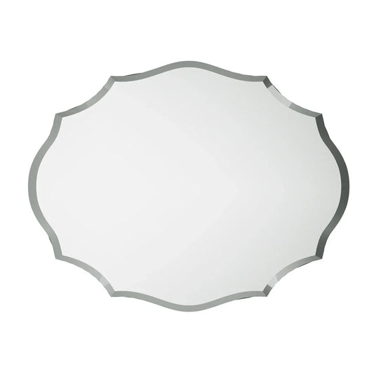 Beveled Silver Oval Wall Mirror Versatile Frameless Design for Vertical or Horizontal Display