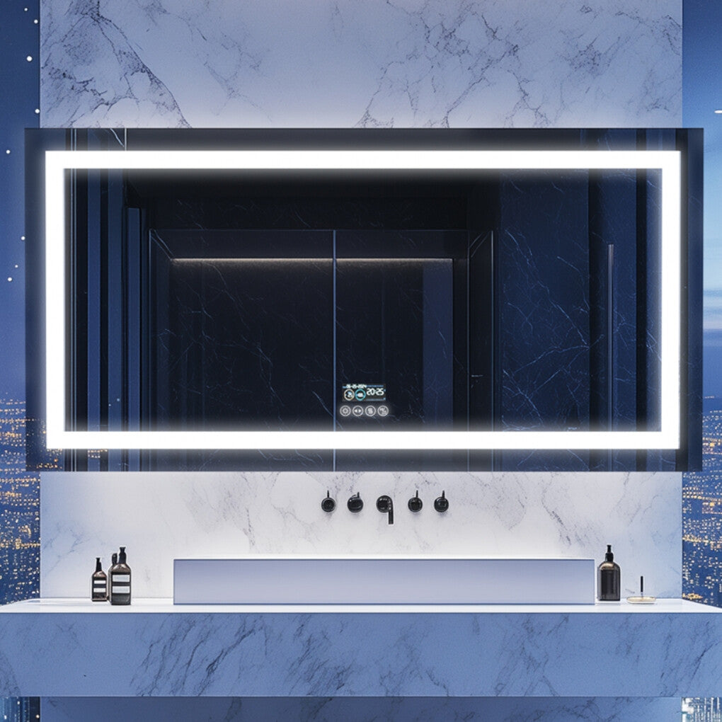FIN Huge 1.8m Bluetooth LED Bathroom Mirror Dual Lights Dimming Music Vanity Mirror