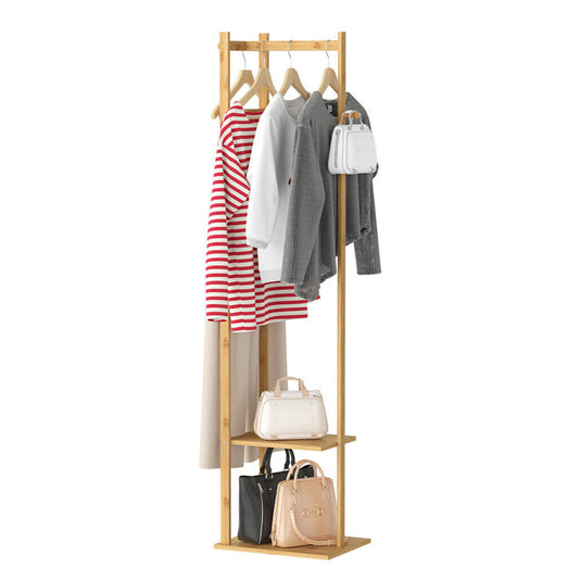 P&P Bamboo Garment Coat Clothes Stand Rack Hat Shoe Thicken Wooden Hanger Shelf Tidy