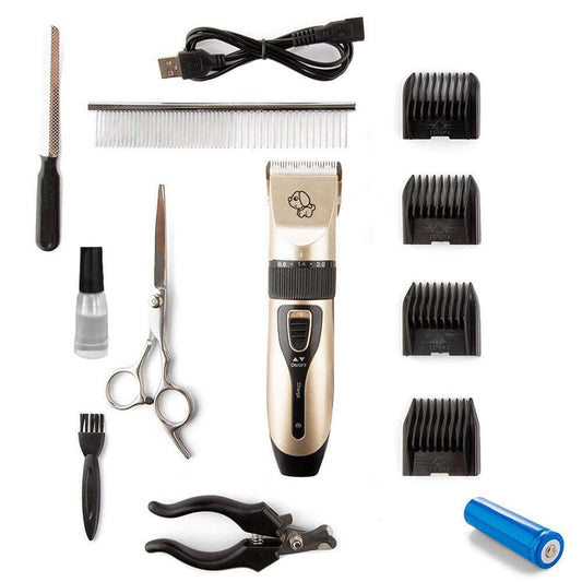 hacienda-12-piece-pet-grooming-kit-w-electric-clippers-scissors-combs-brush