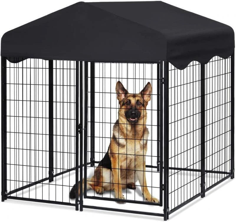 Roofed Outdoor Dog Enclosure for Safe Containment(XS)