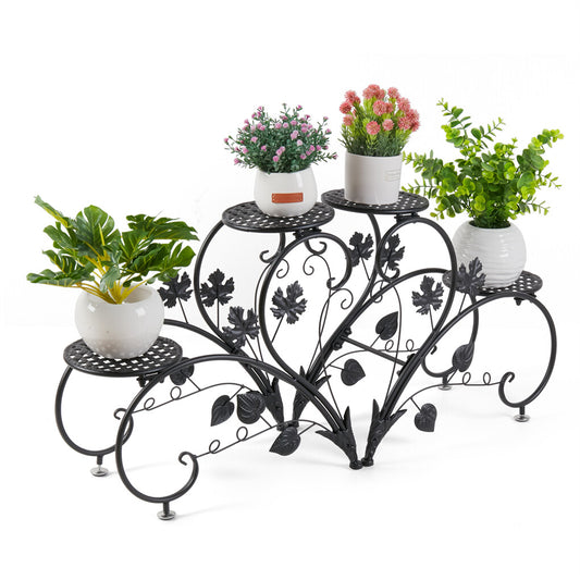 P&P 2PCS Sturdy Metal Plant Stand Heart Shape Flower Display Holder Garden Balcony