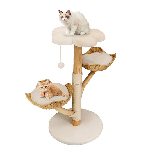 P&P Large Multi-Level Cat Tree Activity Tower Cozy Kitten Play House w/Plush Cushion