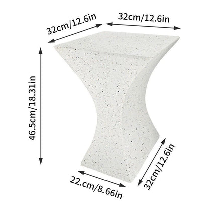 White Concrete Side Table Outdoor Indoor