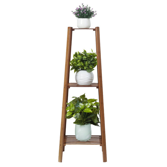 P&P Bamboo Utility 3 Tier Plant Stand Rack Tall Corner Bookcase f/ Livingroom Office