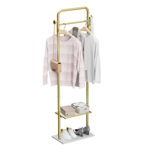 P&P Heavy Duty Corner Clothes Stand Marble Base Freestanding Home Hotel Hall Tree