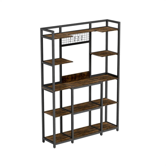 Extra Large Kitchen Storage Rack with Microwave Stand and Freestanding Shelves