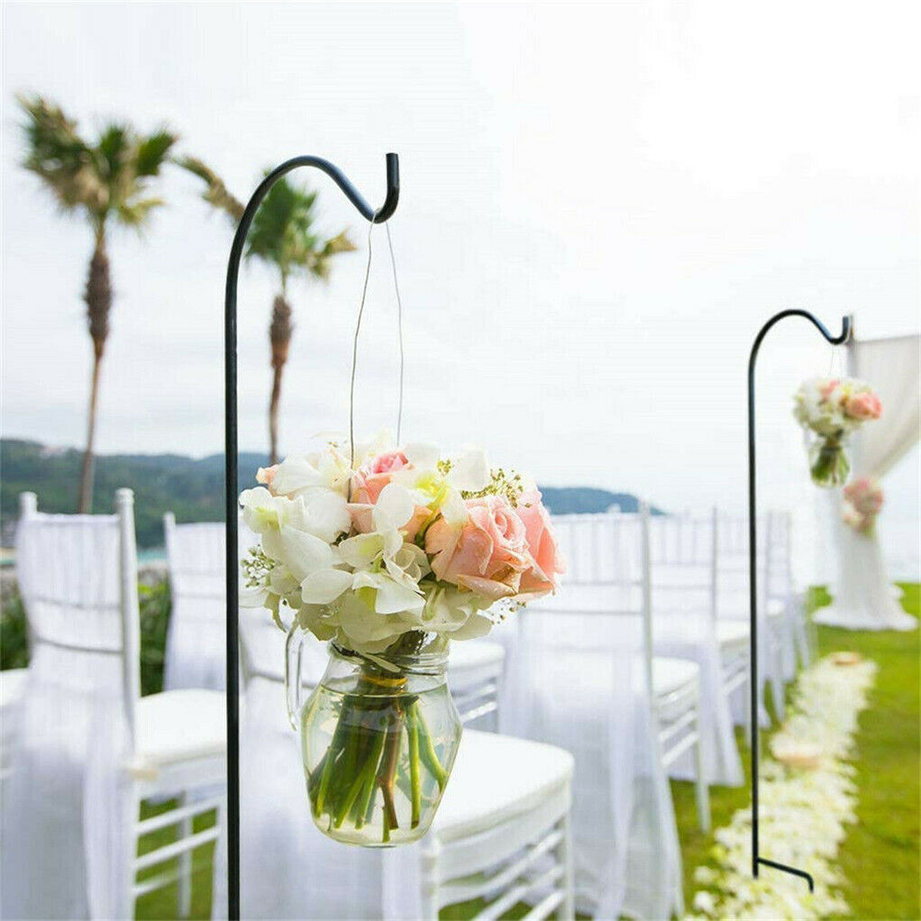 P&P 8X Premium Metal Shepherd Hooks Plant Hanger Bird Feeder Pole for Solar Lights