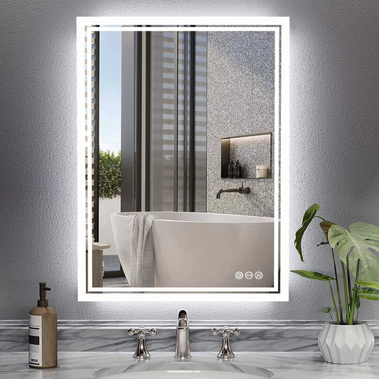 Bright Touch LED Mirror with Warm & Cool Lights