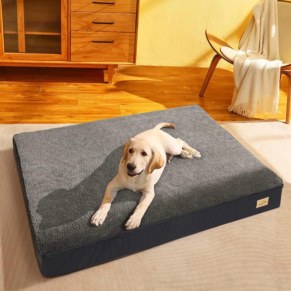 P&P Deep Gray Orthopedic Dog Bed With Foam Cushion And Washable Waterproof Cover