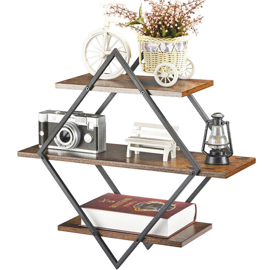 Shop 3-Tier Diamond Metal Wall Shelf – Buy Online AU