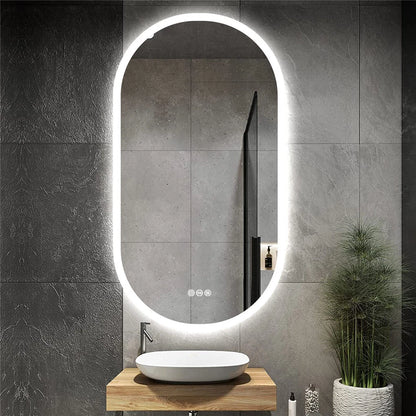 Anti-Fog Oval Mirror with Built-In LED for Stylish Bathroom Décor(1000*500mm)
