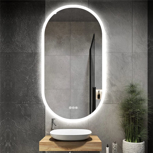 Anti-Fog Oval Mirror with Built-In LED for Stylish Bathroom Décor(1000*500mm)