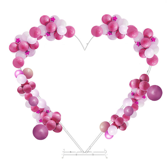 P&P Heart Shape Wedding Arch Stand Double Layers Metal Flower Balloon Arbor Stand AU