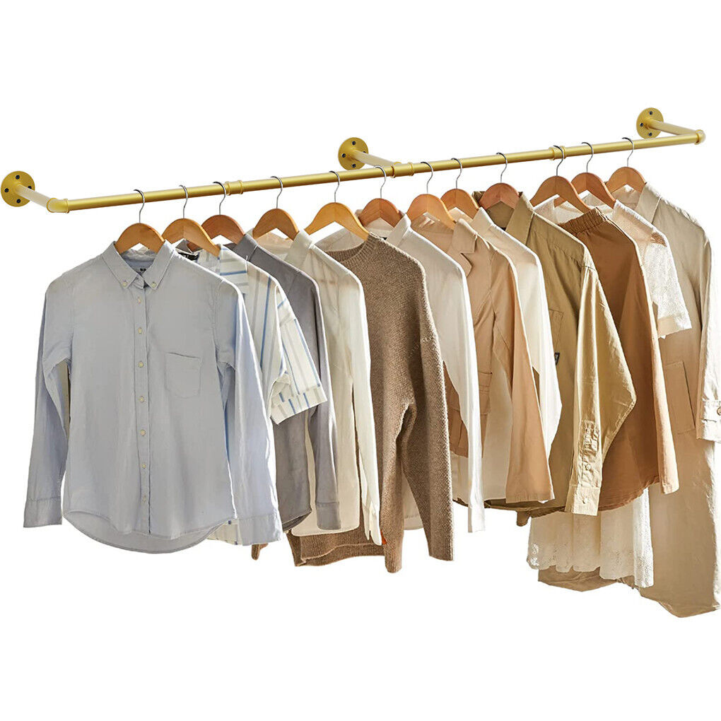 vintage-gold-wall-mounted-clothes-rack-strong-metal-garment-hanging-storage-rail