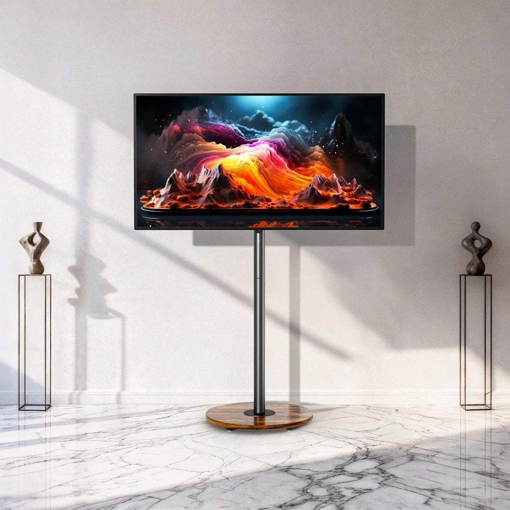 Rolling TV Cart for 40-75 Inch TVs Mobile Floor Stand with Wheels Black 50kg Capacity