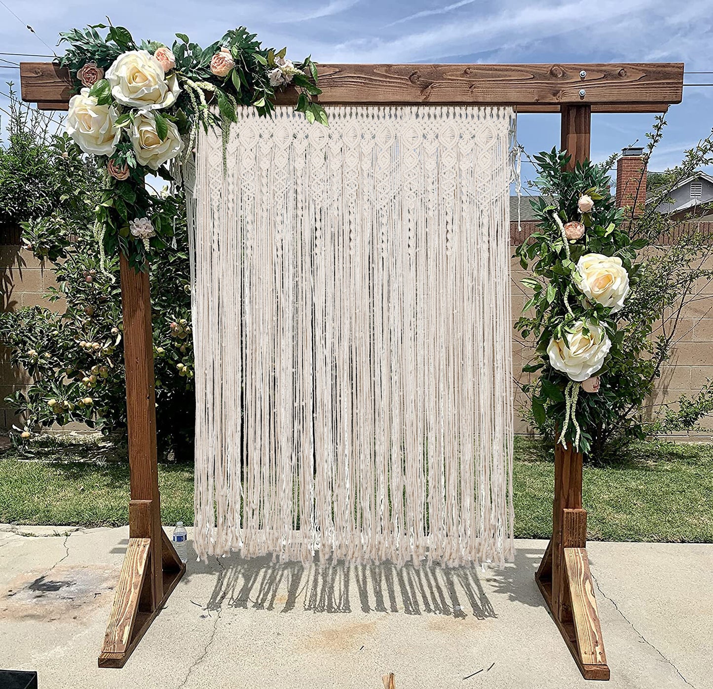 Large Macrame Door Curtain: Elegant Window Wall Hanging Tapestry for Wedding Backdrop decor