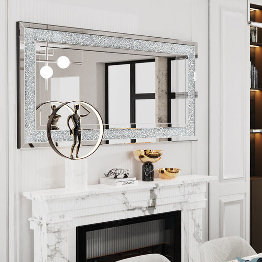 Shop 1-2m Luxury Decorative Wall Mirror – Crushed Diamond AU