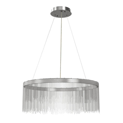 Aluminium Silver Fringe Chandelier - 80cm